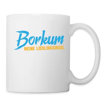 Nordsee Urlaub BORKUM MEINE LIEBLINGSINSEL Lustig - Tasse - Weiß - Rechts