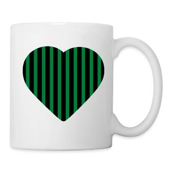 Striped green heart Gårdakvarnen - Mug - white - Right