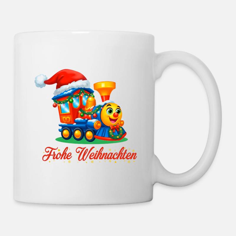 Weihnachtlicher Kinderzug – Merry Christmas Train - Tasse - Weiß