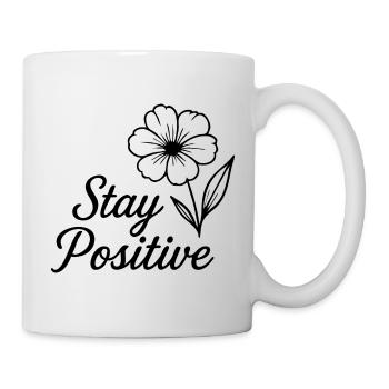 Restez positif - Mug blanc - blanc - Droite