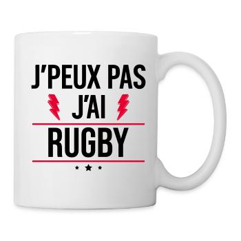 J’peux pas j’ai rugby Humour Rugby - Mug blanc - blanc - Droite