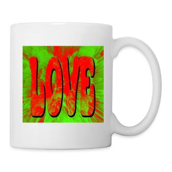Love in Retro Tie Dye Style - Mug - white - Right