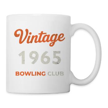 Vintage 1965 – Bowling Club Retro Geburtsjahr - Tasse - Weiß - Rechts
