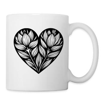 Graphic plant in the heart - Mug - white - Right
