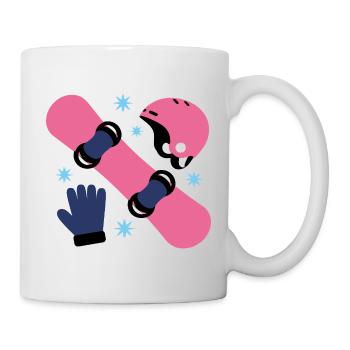 Glam Skate Pink und Blauer Helm - Tasse - Weiß - Rechts
