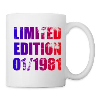 45th Birthday Limited Edition 01/1981 - Mug - white - Right