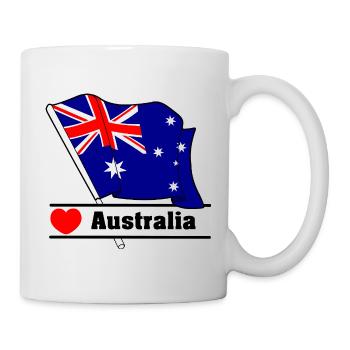 Drapeau australien Heartbeat - Mug blanc - blanc - Droite