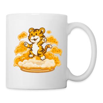 Tiger on a cloud of cheese - Mug - white - Right