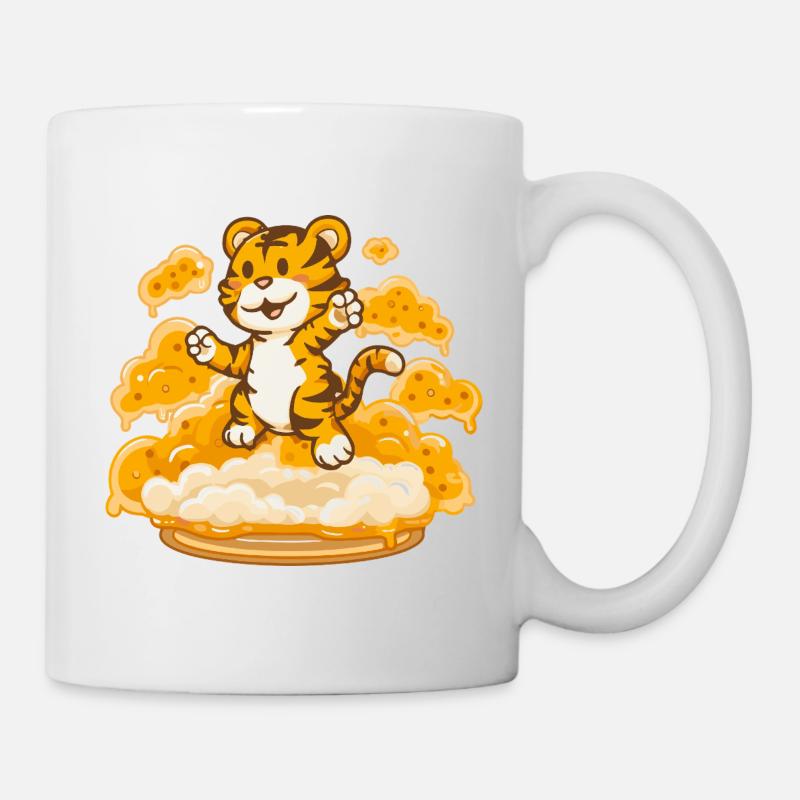 Tiger auf Käsewolke - Tasse - Weiß