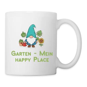 Garden My Happy Place - Cute Garden Gnome - Mug - white - Right