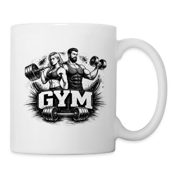 Gym Workout Motiv Zeichnung - Tasse - Weiß - Rechts