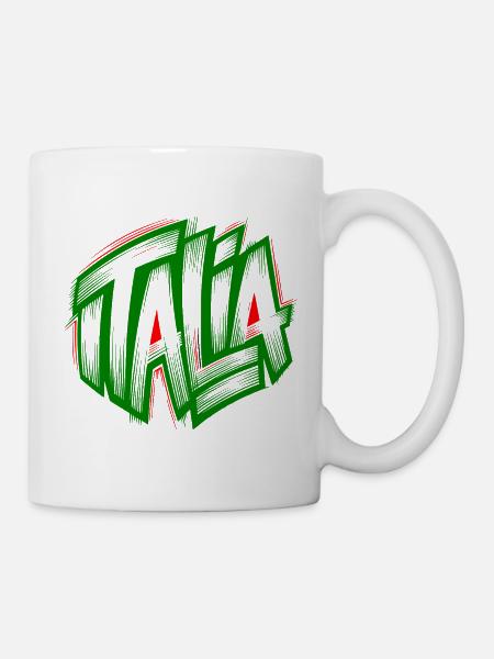 Italia Graffiti grün-rot - Tasse - Weiß
