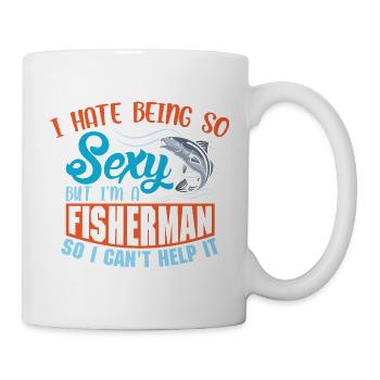 Angler Fisherman Petri Disciple Saying Fishing Funny - Mug - white - Right