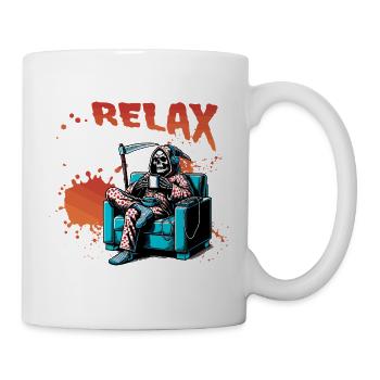 Détends-toi, squelette dans le fauteuil - Mug blanc - blanc - Droite