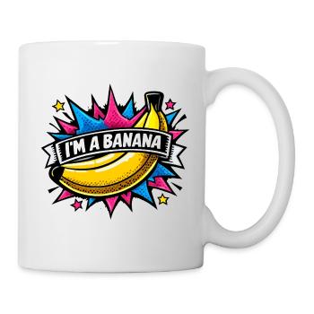 Lustiges Bananen Kostüm Fasching Obst Gelb Süß - Tasse - Weiß - Rechts