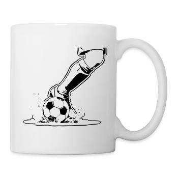 Soccer Shot Closeup Kick Vector - Mug - white - Right