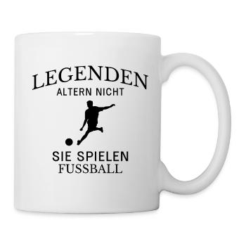 Les légendes jouent au football Dicton. - Mug blanc - blanc - Droite