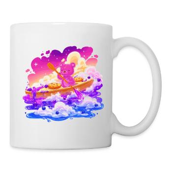 Colorful teddy boat in the sea of clouds - Mug - white - Right