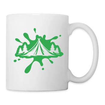 Masses de nature de tente de camping - Mug blanc - blanc - Droite