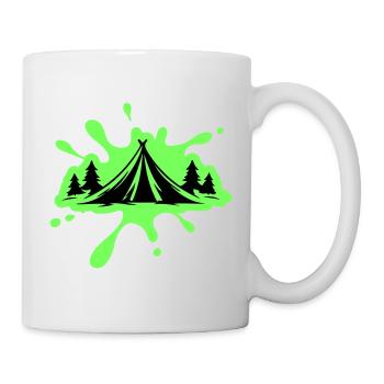Masses de nature de tente de camping - Mug blanc - blanc - Droite