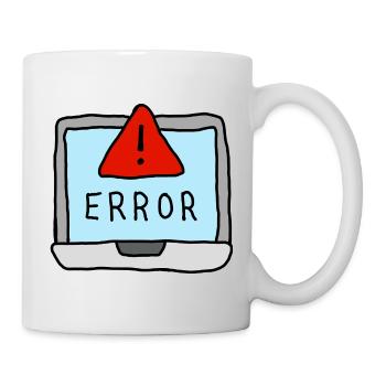 Laptop Fehlerwarnung Illustration - Tasse - Weiß - Rechts