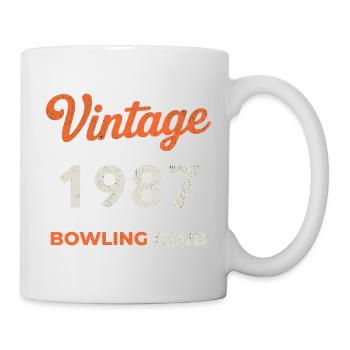 Vintage 1987 – Bowling Club Retro Geburtsjahr - Tasse - Weiß - Rechts