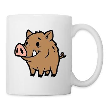 Charme porte-bonheur du doux sanglier sauvage - Mug blanc - blanc - Droite