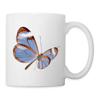 Conception transparente papillon Glasswing - Mug blanc - blanc - Droite