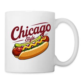 Klassisches Hotdog-Futterdesign im Chicago-Stil - Tasse - Weiß - Rechts
