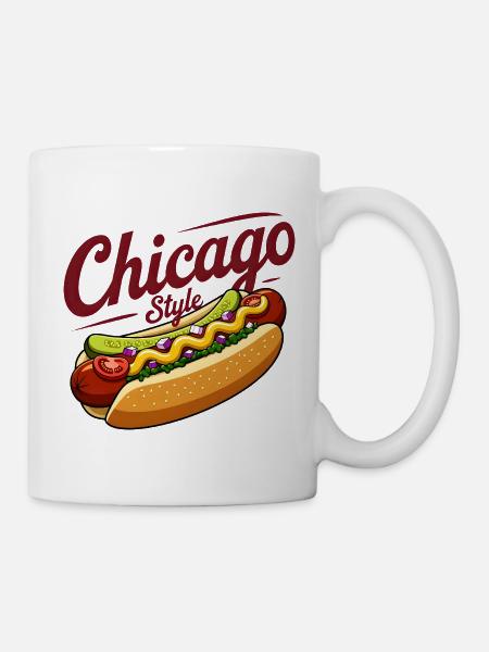 Klassisches Hotdog-Futterdesign im Chicago-Stil - Tasse - Weiß
