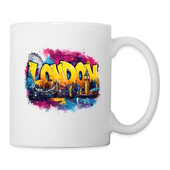 LONDON Graffiti Skyline Splash - Tasse - Weiß - Rechts
