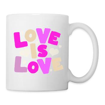 L’amour est l’amour – Déclaration de cœur colorée - Mug blanc - blanc - Droite