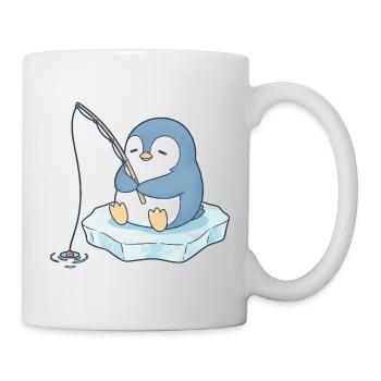 Cute Penguin Angler Cartoon Fishing Fishing - Mug - white - Right