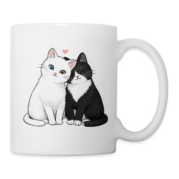 Cat Friends Duo Hearts - Mug - white - Right