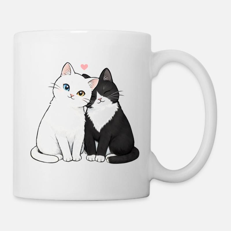 Katzenfreunde Duo Herzchen - Tasse - Weiß