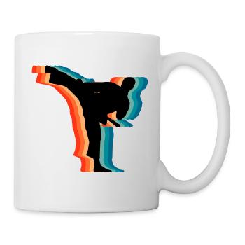 Cadeau Silhouette d’Arts Martiaux Retro Judo Karate - Mug blanc - blanc - Droite