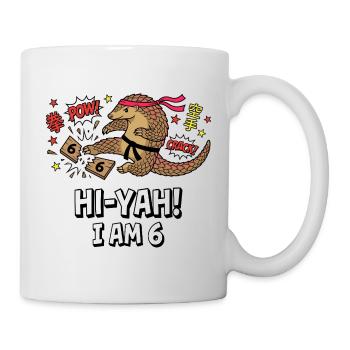 Hi-Yah I Am 6 Karate Pangolin - Mug - white - Right