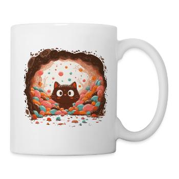 Le rêve du chat dans la toupie sucrière - Mug blanc - blanc - Droite