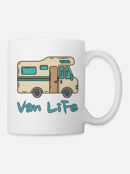 Van Life Vintage Motorhome Camper Adventure - Mug - white