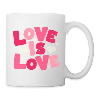 Love Is Love – Heart Design in Pink - Mug - white - Right