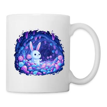 Le Lapin Bleu dans la Forêt de Cristal - Mug blanc - blanc - Droite
