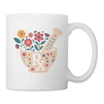 Flower Mortar Herb Design - Mug - white - Right