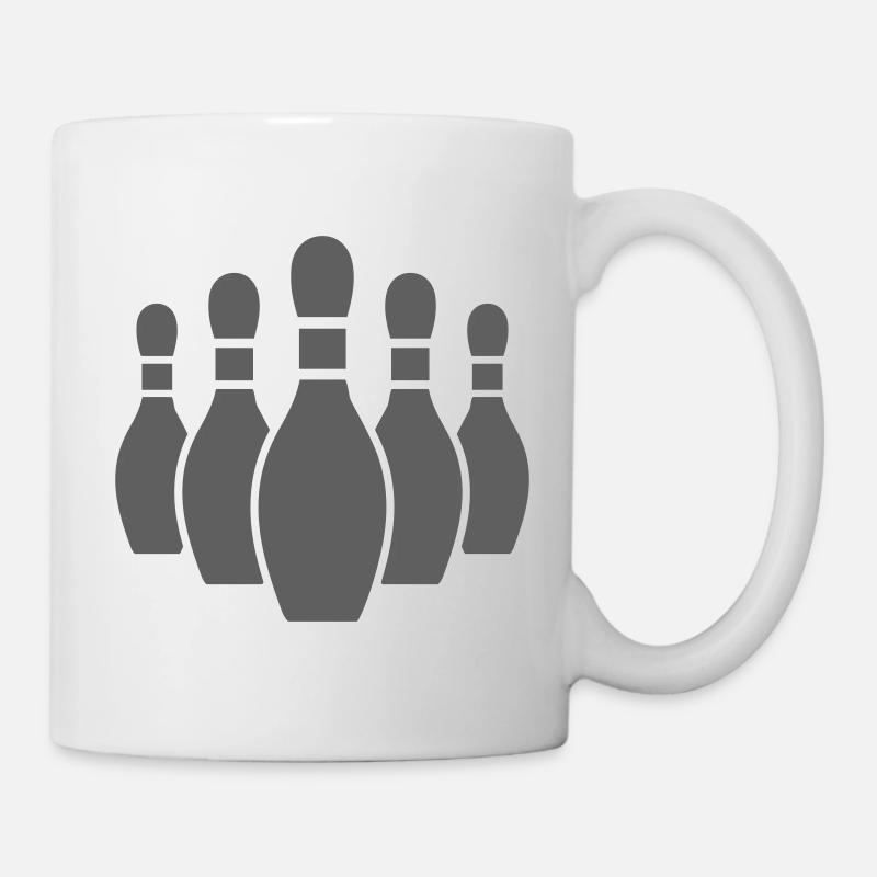 Silhouette de quilles : quilles - Mug blanc - blanc