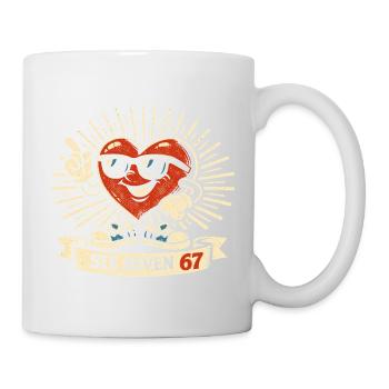 6 7 Sechs Sieben Valentinstag Herz Geschenk Lustig - Tasse - Weiß - Rechts