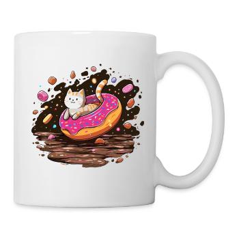 Katzendonut mit Streuseln - Tasse - Weiß - Rechts