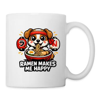 Le ramen me rend heureux, chien - Mug blanc - blanc - Droite