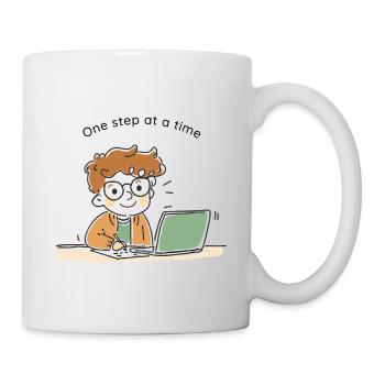 Une étape à la fois – Personnage mignon dessiné à la main - Mug blanc - blanc - Droite