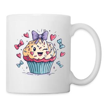 Kawaii Cupcake Herz-Bow - Tasse - Weiß - Rechts