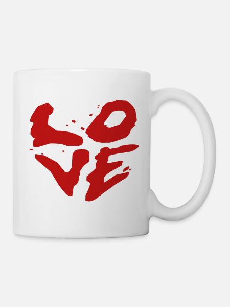 Liebe Pinselstil - Street Art - Tasse - Weiß
