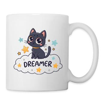 Sternenklare Traumkatze auf Wolke - Tasse - Weiß - Rechts